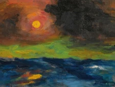 EMIL NOLDE Poster or Premium Rolled Canvas Print "VEILED SUN"