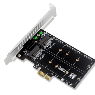RAID Splitter Expansion Card for PCIE X1 to Dual NGFF SATA SSD