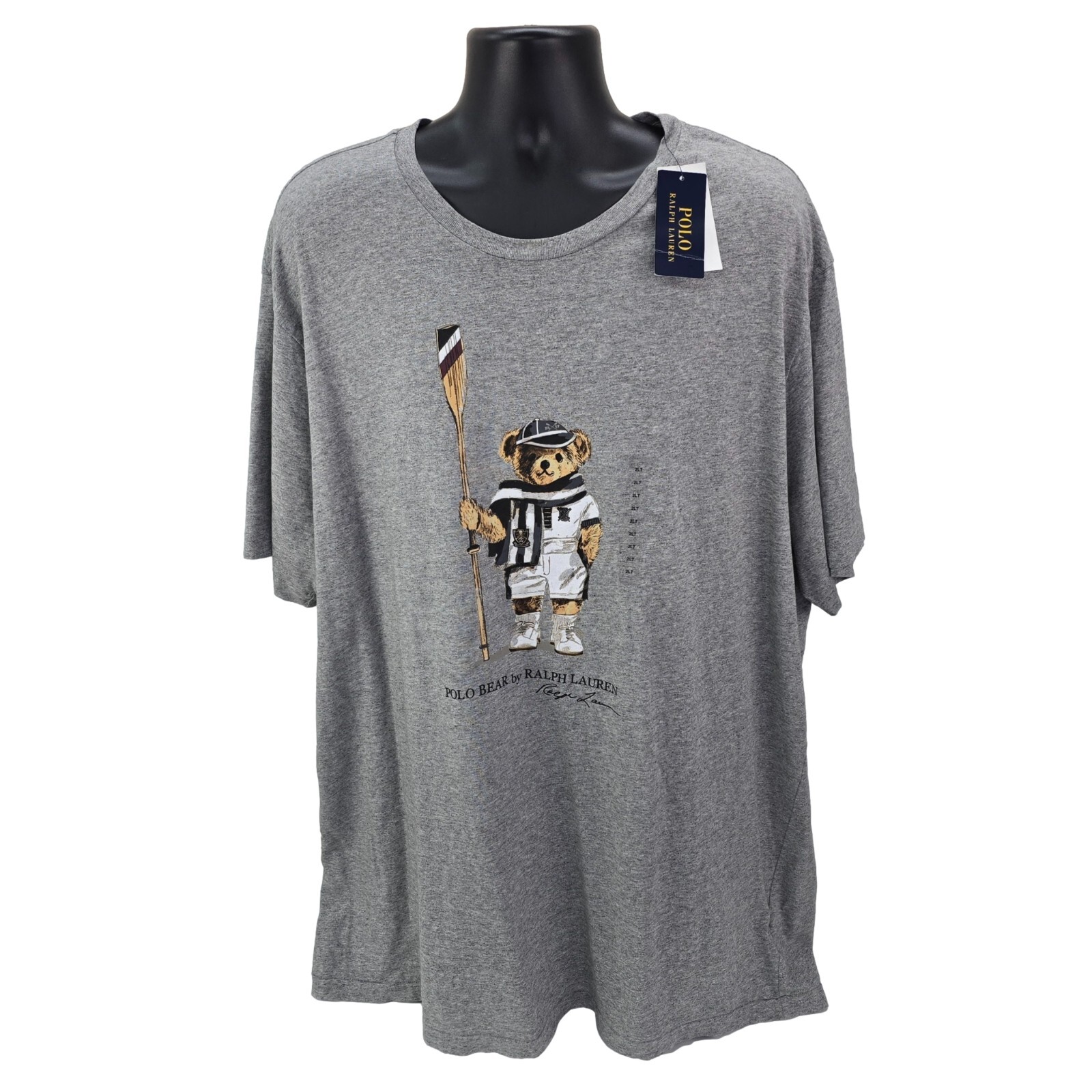 FILA Polo Ralph Lauren Polo Bear T Shirt Uomo 2XLT Grigio Canottaggio Crew Boatho Alta 2X