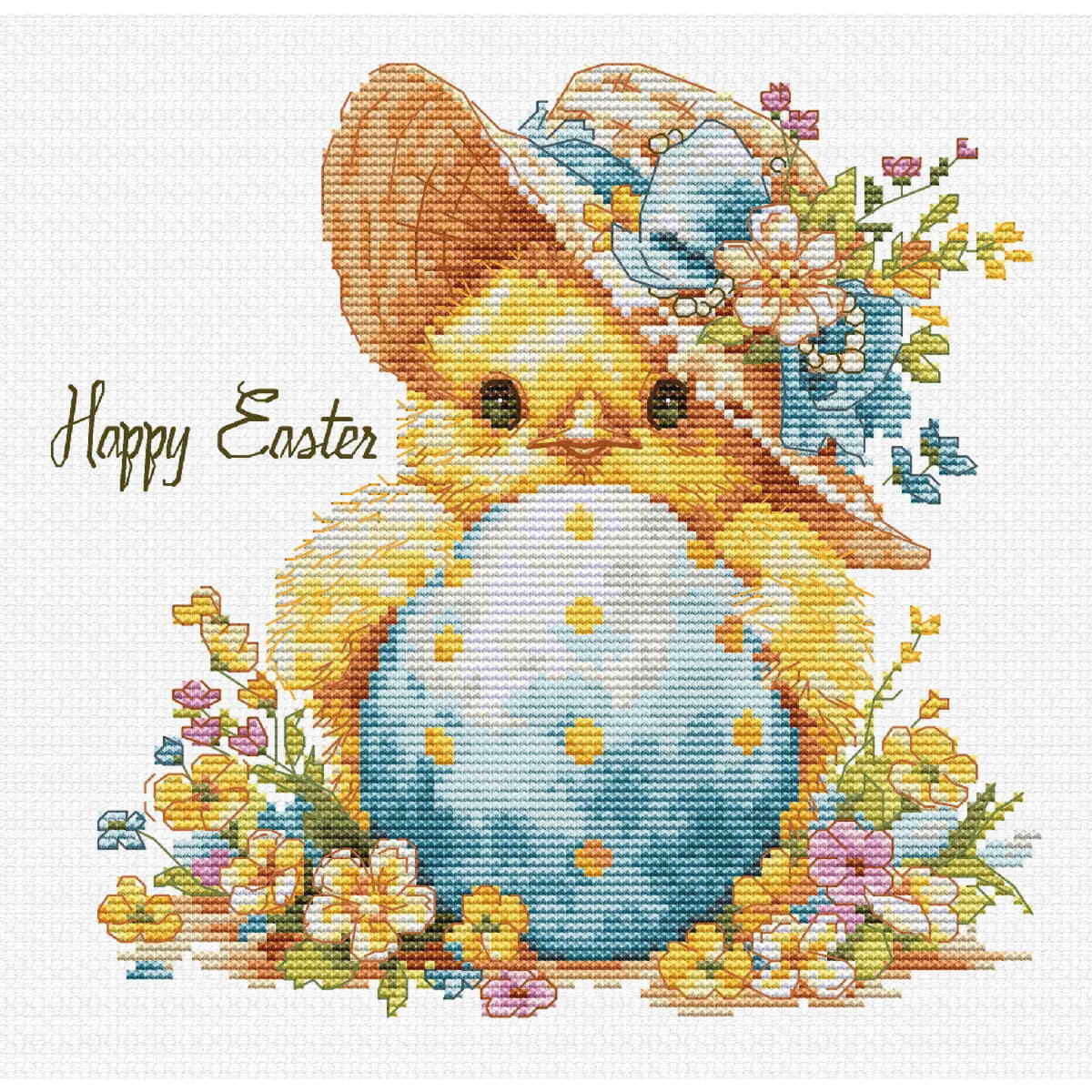 Luca-S counted cross stitch kit ""The Happy Chicken"", 17x16cm, DIY