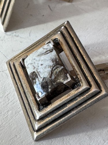 Vintage Jasper Sterling Silver CUFFLINKS - Picture 7 of 8