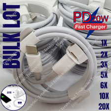 Bulk Lot PD Fast Charger USB-C to iPhone Cable 6ft 3ft For Apple 14 12 11 8 Cord