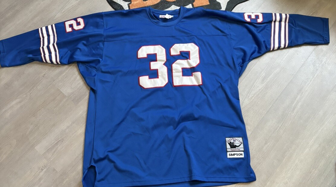 BUFFALO BILLS OJ SIMPSON MITCHEL AND NESS THROWBACK JERSEY SIZE 56