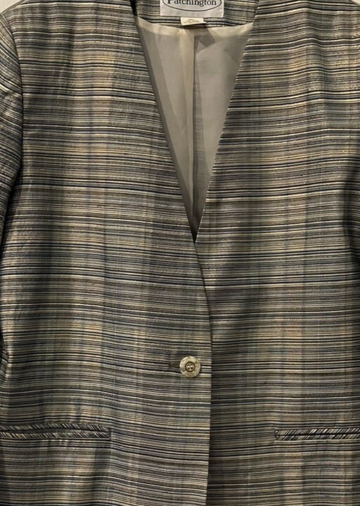 PATCHINGTON Jacket Stripped Gold Thread One Butto… - image 4