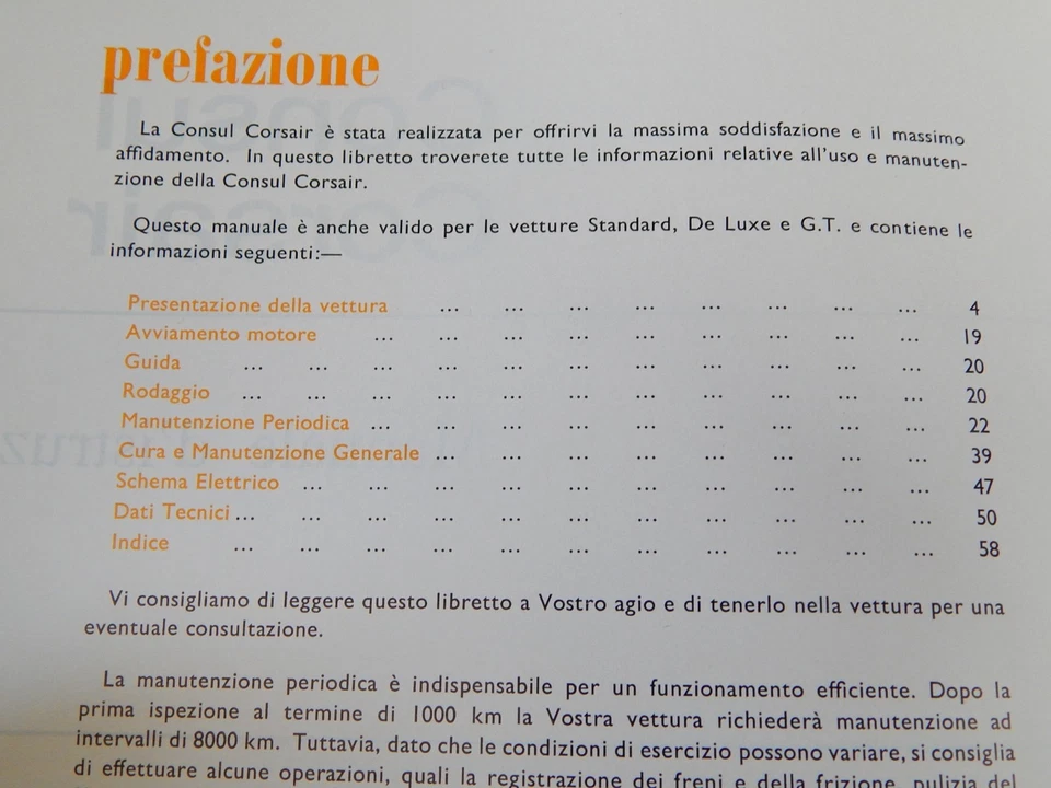 FORD CONSUL CORSAIR LIBRETTO USO E MANUTENZIONE 1963 MANUALE IN ITALIANO MANUAL - Immagine 2 di 4