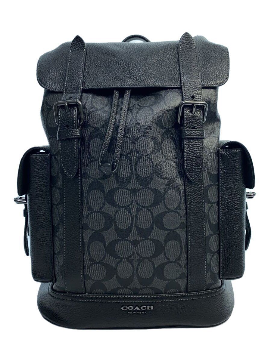 Used Black Leather COACH CR388 Backpack Rucksack with Total