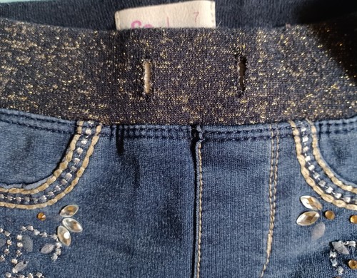 SO Girls Jeggings Dark Wash Leggings Size 8 Pull On Style Pant Elastic Waistband - Picture 10 of 12