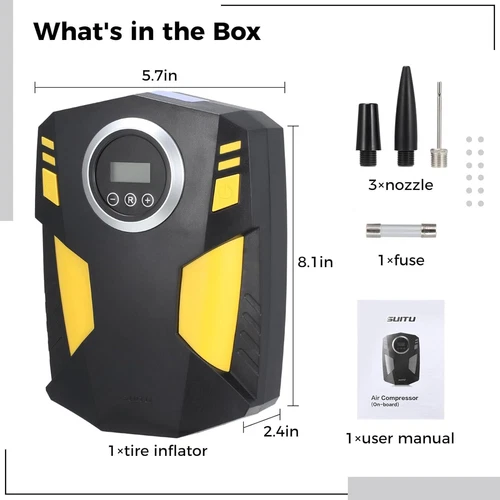 150PSI Car Tire Inflator 12V Digital Electric Auto Air Pump Compressor Portable - Picture 9 of 14