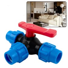 Irrigation 3-Way Ball Valve 20/25/32/40/50mm T-type Water Pipe Fittings Garden◈