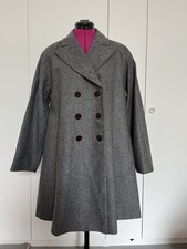 Vintage Fendi 365 Italy Double Breasted Grey Runway Virgin Wool Overcoat Size 12