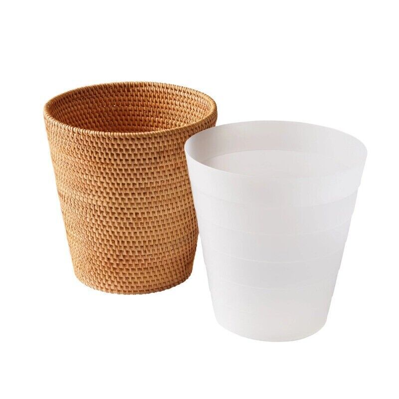 Rattan Bathroom Waste Bin with Natural Charm，Decorative storage space