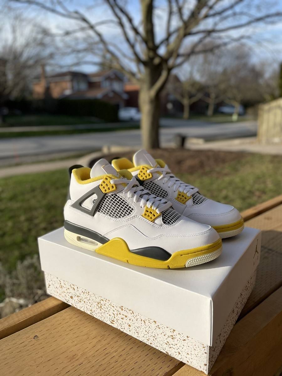 Air Jordan 4 Retro Vivid Sulfur AQ9129-101 Women Size 12 Us