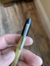 VTG 1940s Gold Yellow Champagne Mechanical Pencil Continuous Twist w/ Clip WORKS