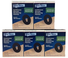 Lot of 5 Boxes - 2nd Skin Continuous Glucose Monitoring Patches Dexcom G6
