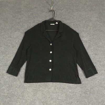 Chicos Cardigan Womens Size Preppy Capsule Dark Green 3/4 Sleeve Button  Up