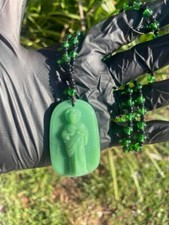 Collar Rosario Verde San Judas Tadeo Escapulario De Jade