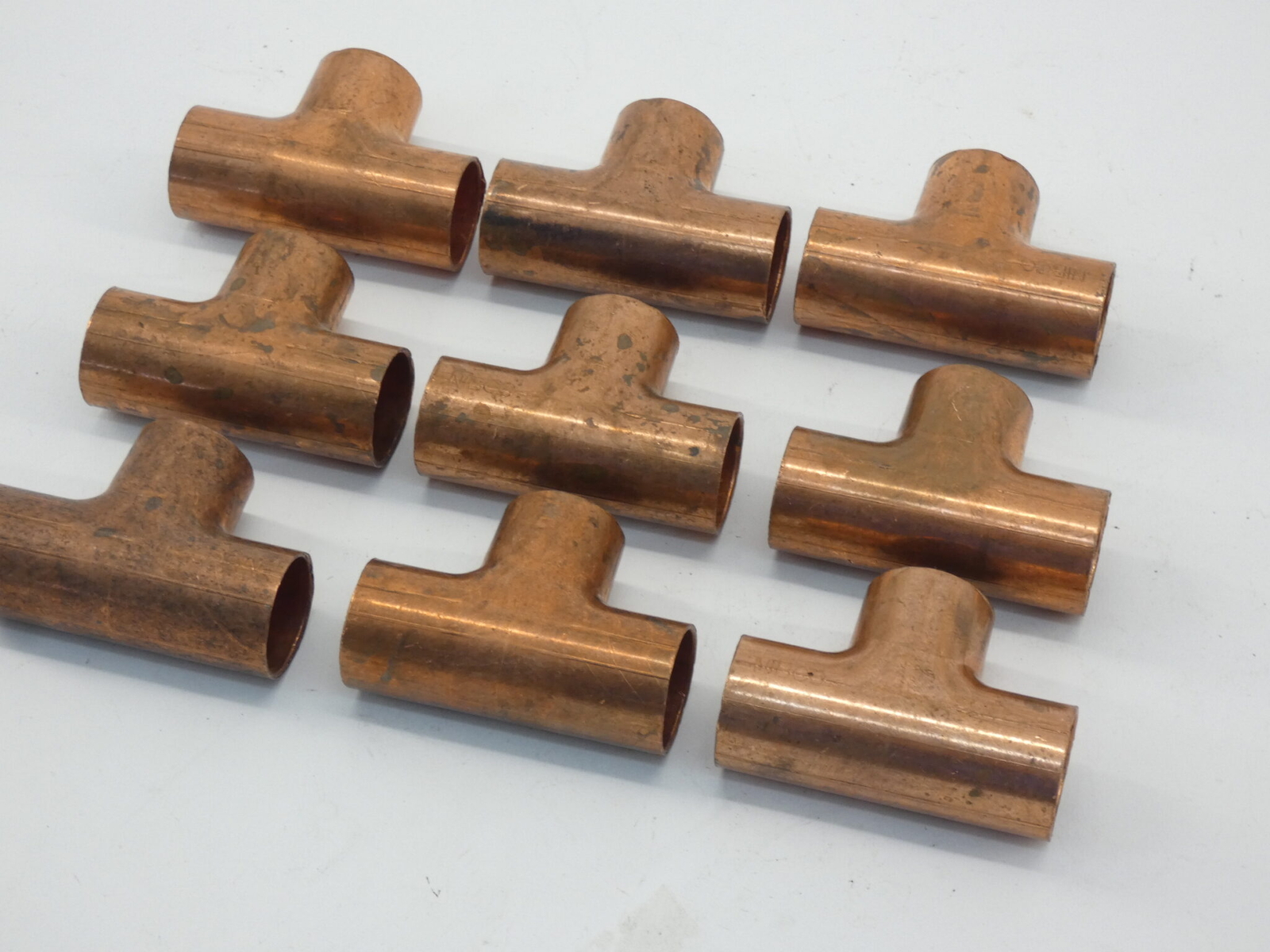 *Lot of 9* NIBCO Copper T Tee Fittings, 3/4"x3/4",3/4" - NEW Surplus!