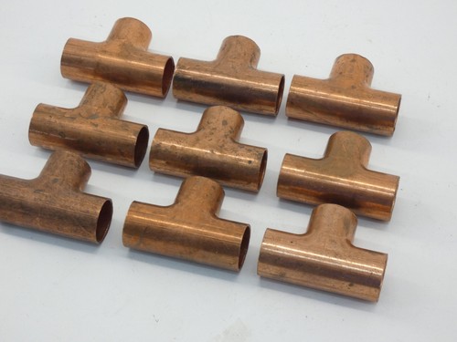 *Lot of 9* NIBCO Copper T Tee Fittings, 3/4"x3/4",3/4" - NEW Surplus!