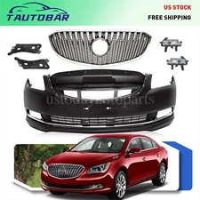 Front Bumper+Upper Grill+Support For 2014 2015 2016 Buick LaCrosse Black Set