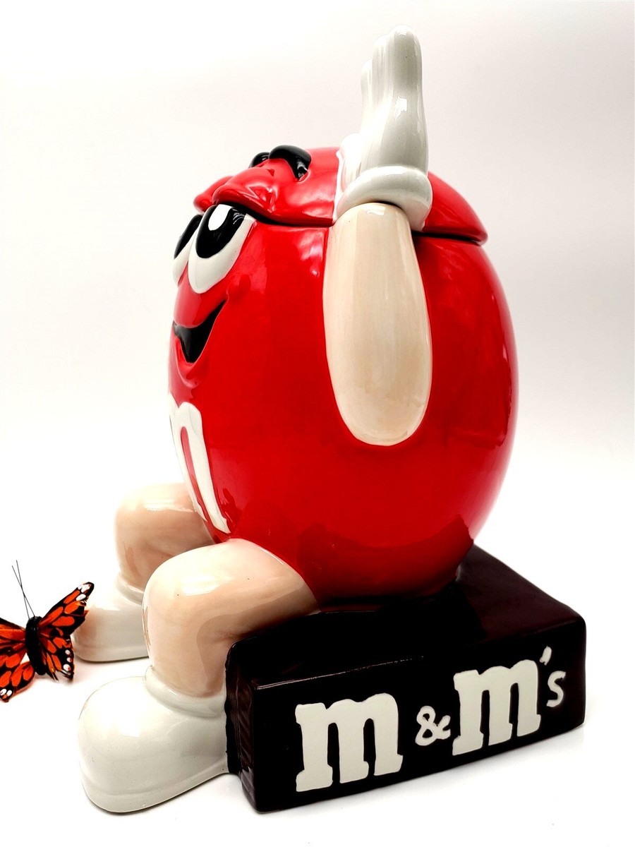 M&M Red Ceramic Cookie Treat Jar - Benjamin & Medwin | eBay