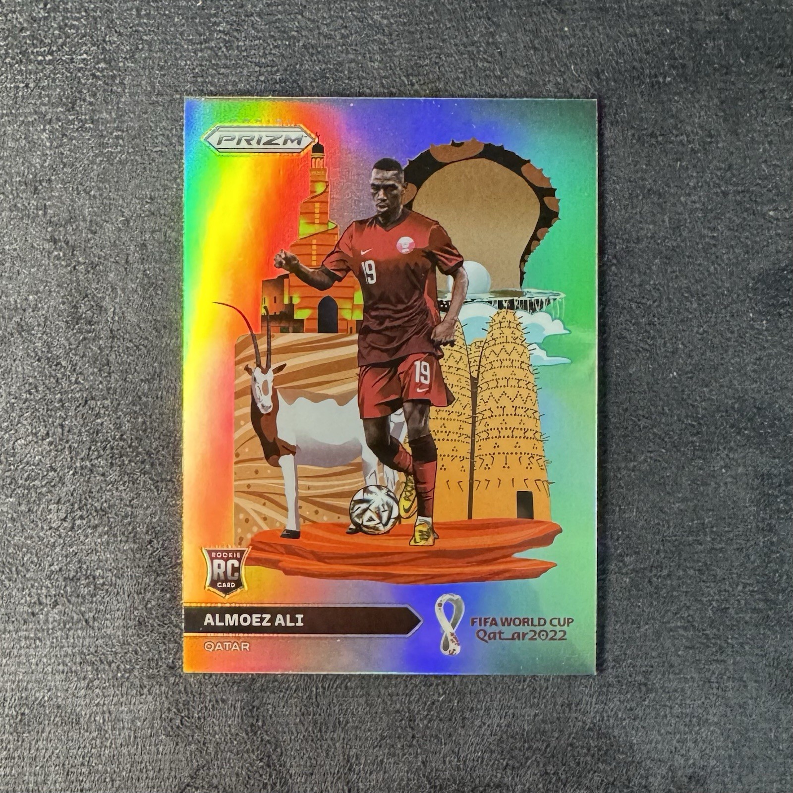 2022 Panini Prizm FIFA World Cup Almoez Ali RC National Landmarks SP Qatar