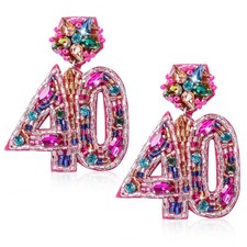 Birthday Earrings for Women, Handmade Beaded Drop Dangle Birthday Earrings for B