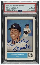 MICKEY MANTLE 1984 SDP PSA/DNA ON CARD AUTO 5/10 ! *RARER/TOPPS ! HIGHEST/*POP 1