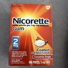 Nicorette Cinnamon Surge 2mg Nicotine Gum - 100 Count 02/2027 New Sealed