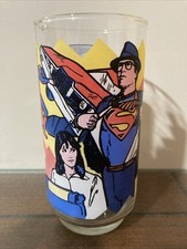Vintage Pepsi SUPERMAN DC Comics Drinking Glass LOIS LANE IS SAVED BY HER HERO