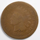 1866 Indian Head Penny Cent About Good (AG)