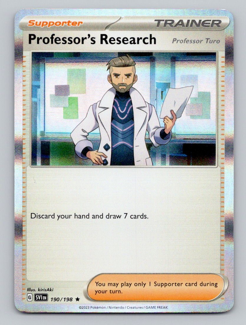 Holo Professor's Research (Professor Turo) 190/198 Rare Scarlet & Violet Pokemon