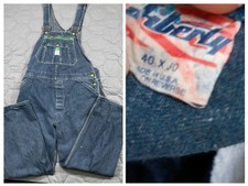 Liberty Mens Denim Overall Bib 40x30 Carpenter Workwear Farmer Utility Made USA