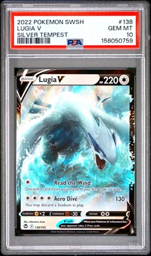2022 POKEMON SWORD & SHIELD SILVER TEMPEST #138 LUGIA V PSA 10