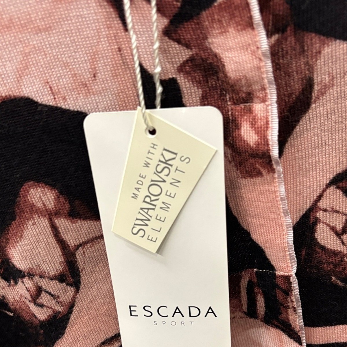 NWT Escada Pink and Black Floral Sweatshirt Size L | eBay