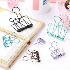 14 Pcs 19/32/51mm Hollow Out Paper Clips Long Tail Binder Clips File Clamps