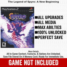 The Legend of Spyro A New Beginning 100 PS2 Memory Card All CHEATS ITEMS
