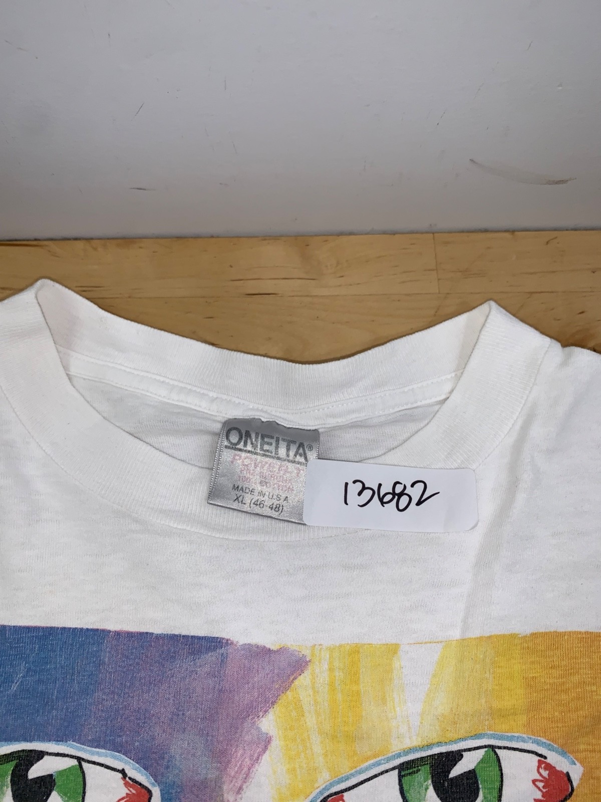 Vintage Fred Babb Art Shirt Men XL White 80s 13682 - Gem