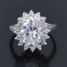 4.90 Ct Oval Cut White Diamond Solitaire Ring-No Tariffs