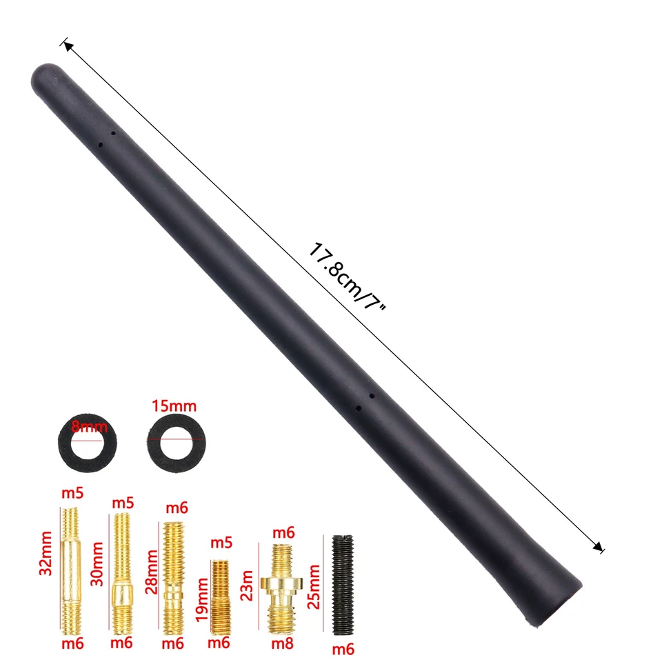 Mástil de antena negro corto de 7" radio AM/FM para CHEVY SILVERADO 2006-2022 nuevo Foto 4 de 4