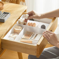 5PCS Frosted Plastic Drawer Organizers Set, 4 Sizes Desk Drawer Divider Organize