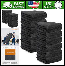12 Pack Heavy Duty Moving Blankets 72" x 80" Padded Furniture Shipping Storage