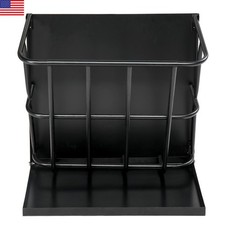 2 in 1 Hay Feeder Livestock Feeder Rack Wall Mounted with Detachable Grain Tray