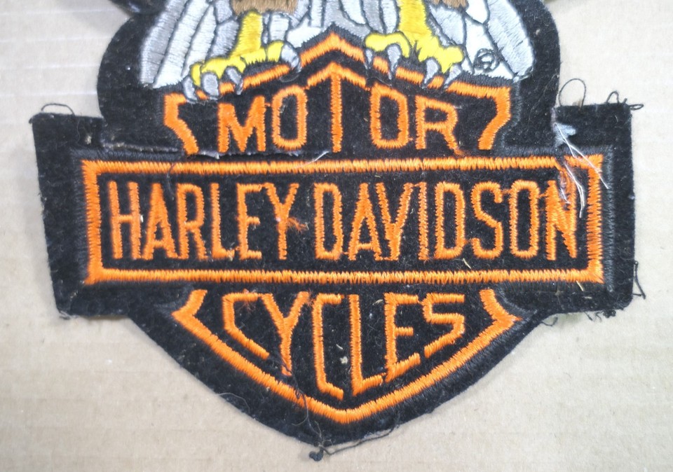 Vintage Harley Davidson Bar & Shield w Eagle Logo Iron-on Sew-on Patch ...