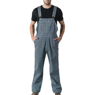 Walls Men's Big Smith Rigid Bib Overall Hickory Stripe Brand New 44x34