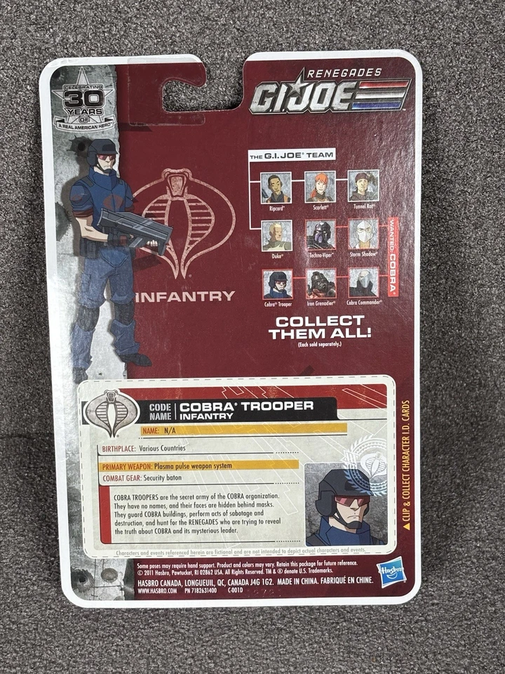 Figura de acción de infantería GI JOE Renegades Cobra Trooper Hasbro 2011 Foto 3 de 4