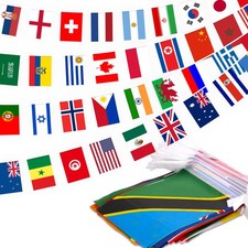200 Countries String Flag, 184 ft International Flags Bunting Banner, World F...