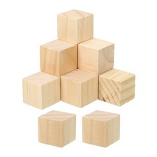 1.2 Inch Unfinished Wooden Blocks, 30 Pack Natural Wood Cube Square Wood Blocks