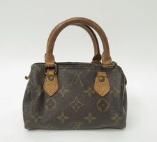 Authentic Louis Vuitton Monogram Mini Speedy Hand Bag F#46783