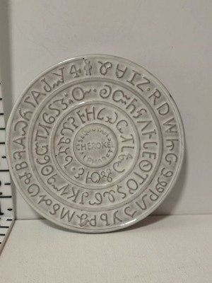 Sequoyah Cherokee Alphabet Syllabary Plate 1825 Frankoma 1828 Decorative Used