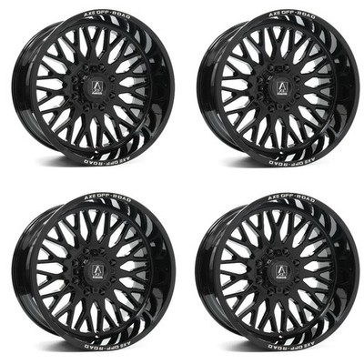Set 4 22'' Axe Wheels Kratos Gloss Black 22x12 8x6.5 -44mm For Chevy GMC Ram Rims